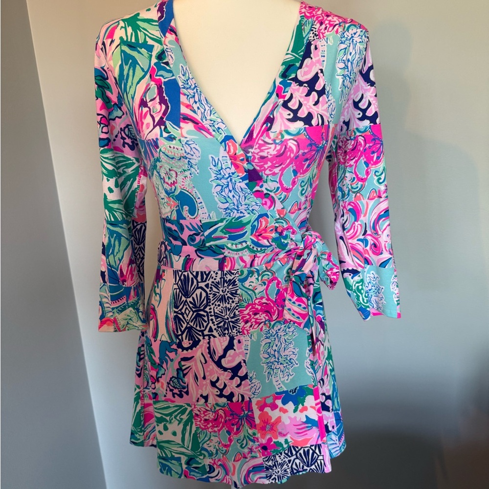 Lilly Pulitzer Pink and Green Patterned Romper